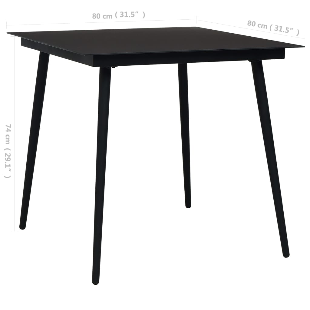 vidaXL 5-delige Tuinset katoenen touw en staal zwart