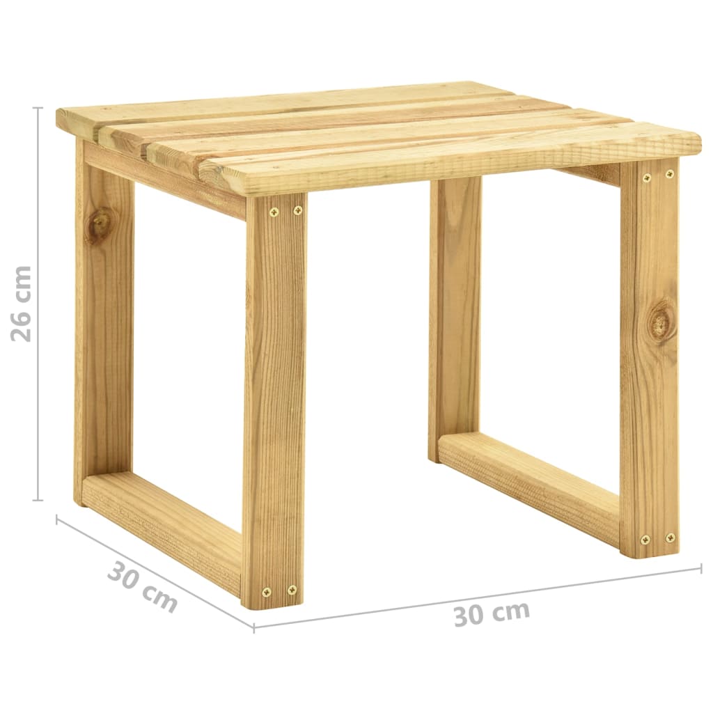 vidaXL Ligbed met tafel groen geïmpregneerd grenenhout