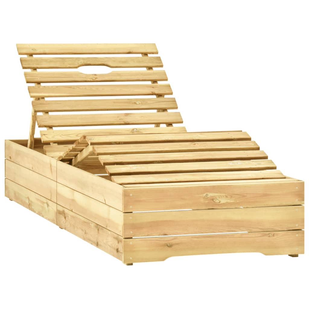 vidaXL Ligbed met tafel groen geïmpregneerd grenenhout