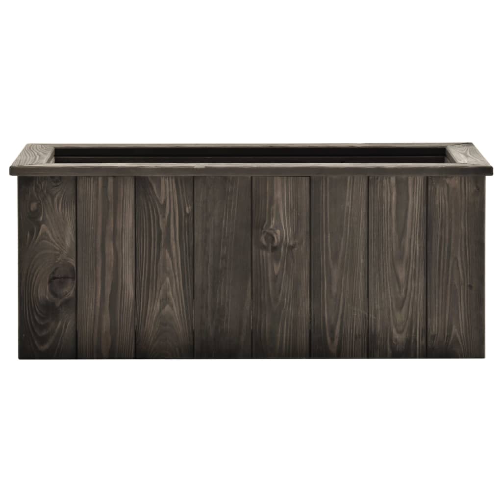 vidaXL Plantenbak verhoogd 74x32x30 cm massief grenenhout grijs
