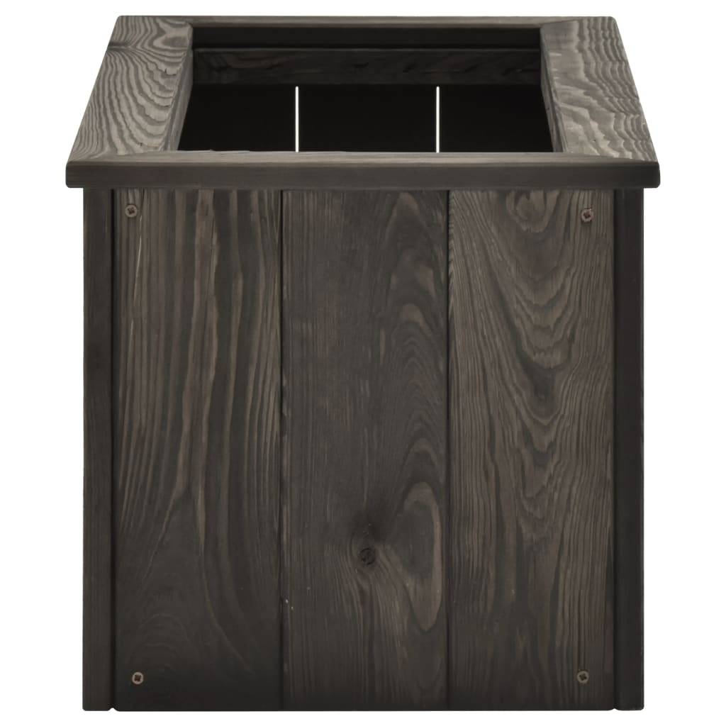 vidaXL Plantenbak verhoogd 74x32x30 cm massief grenenhout grijs