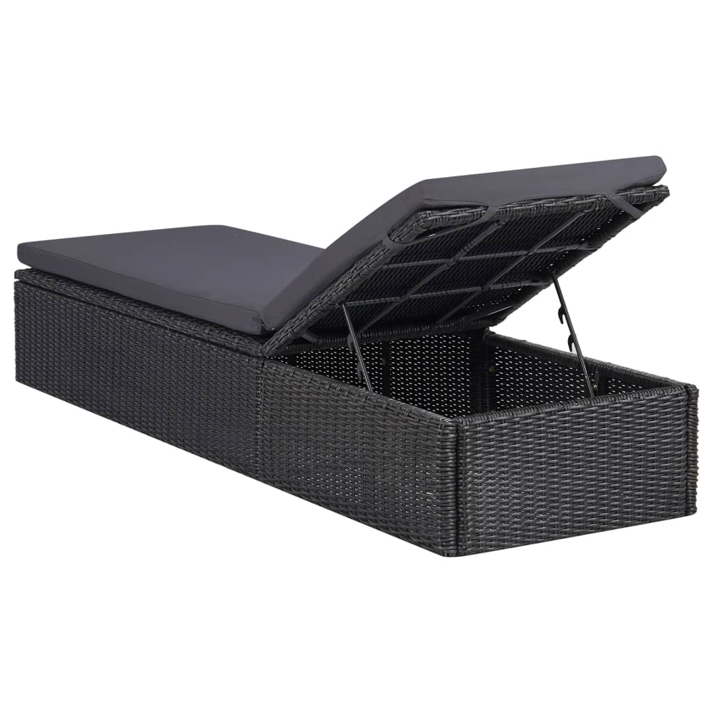 vidaXL 11-Piece Garden Dining Set Poly Rattan Black