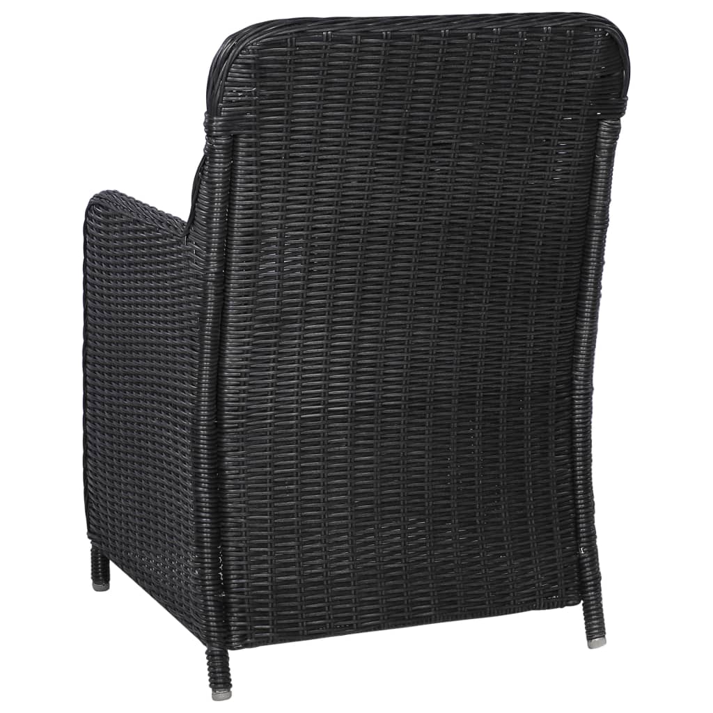 vidaXL 11-Piece Garden Dining Set Poly Rattan Black