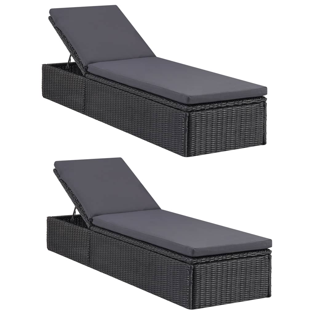 vidaXL 11-Piece Garden Dining Set Poly Rattan Black