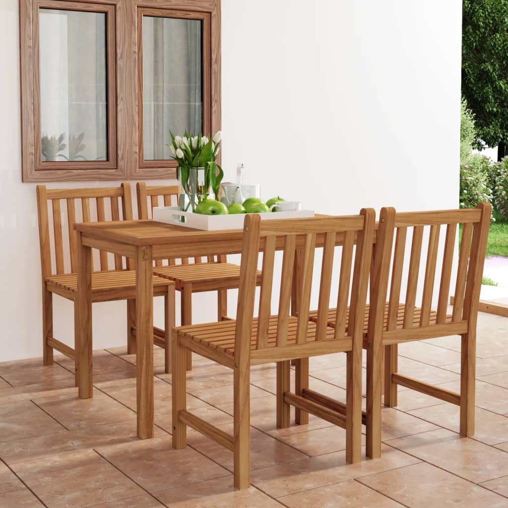 vidaXL 5-piece Garden Dining Set 120x70 cm Solid Teak Wood