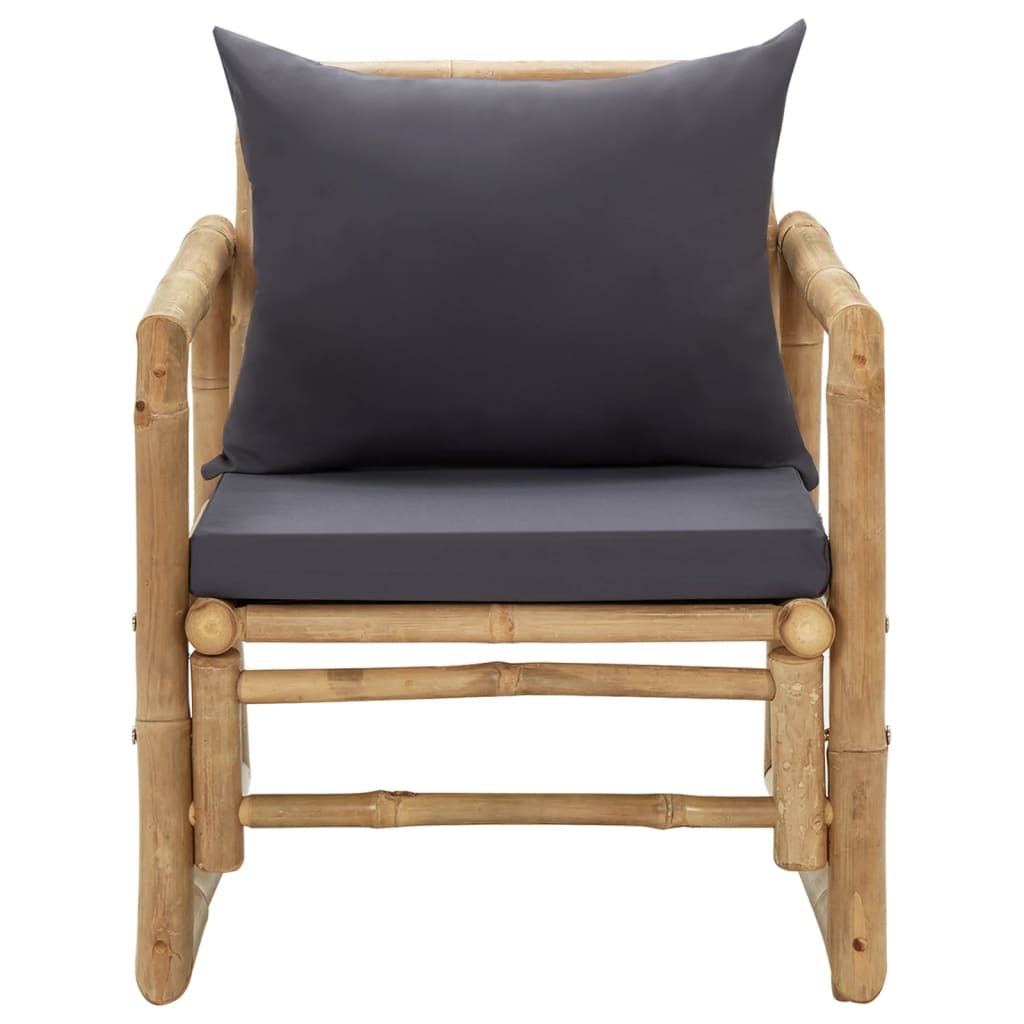 vidaXL Garden chairs with cushions 2 pcs bamboo