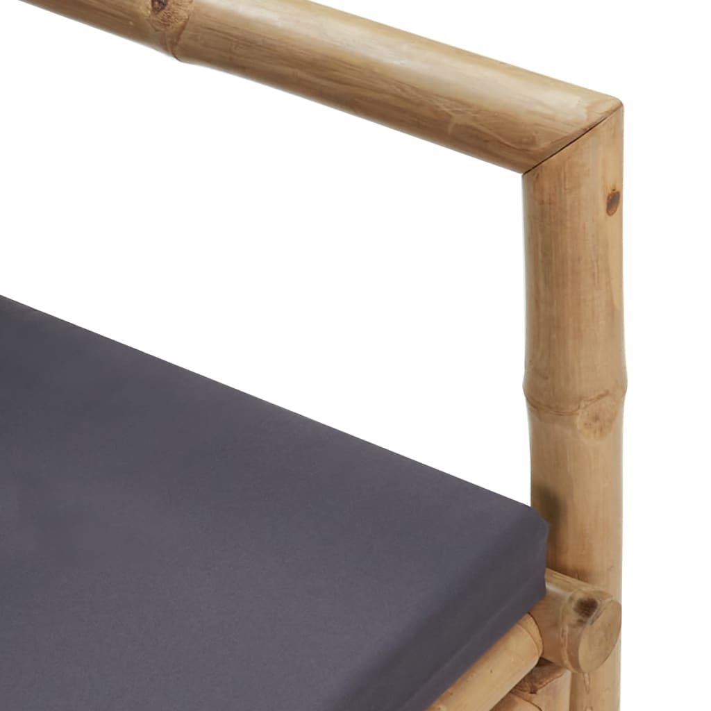 vidaXL Garden chairs with cushions 2 pcs bamboo