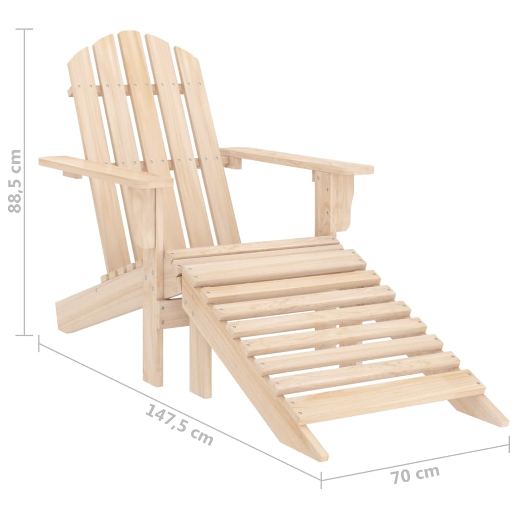 vidaXL Tuinstoel Adirondack met voetenbank massief vurenhout