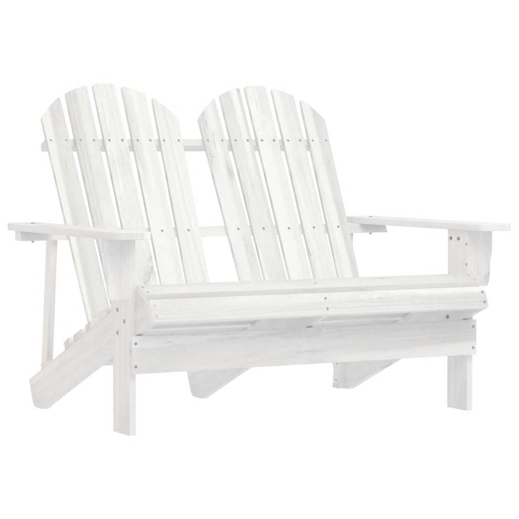 vidaXL Tuinstoel 2-zits Adirondack massief vurenhout wit