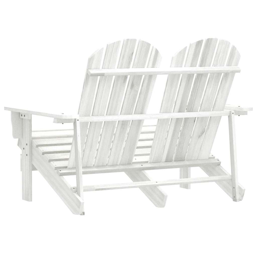 vidaXL Tuinstoel 2-zits Adirondack massief vurenhout wit