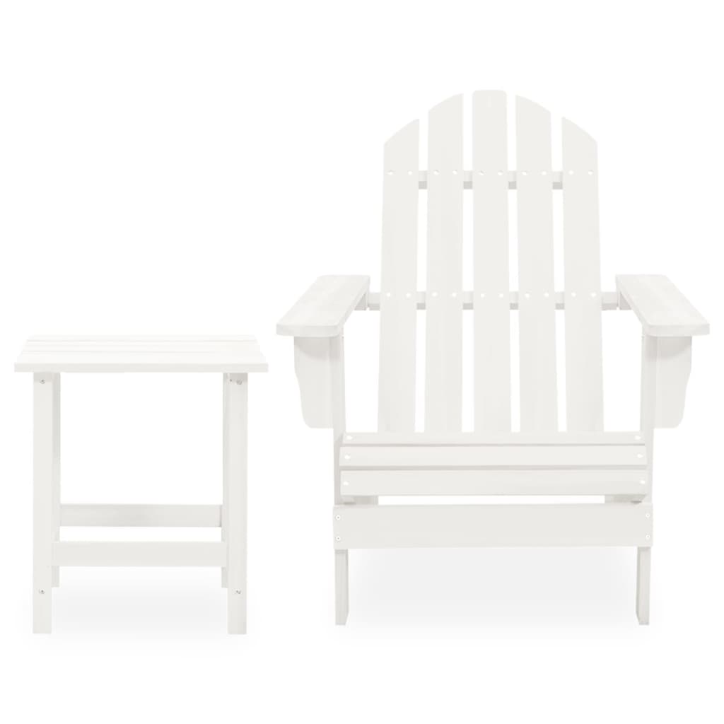 vidaXL Meuble de jardin Adirondack avec table massive vurenhout blanc