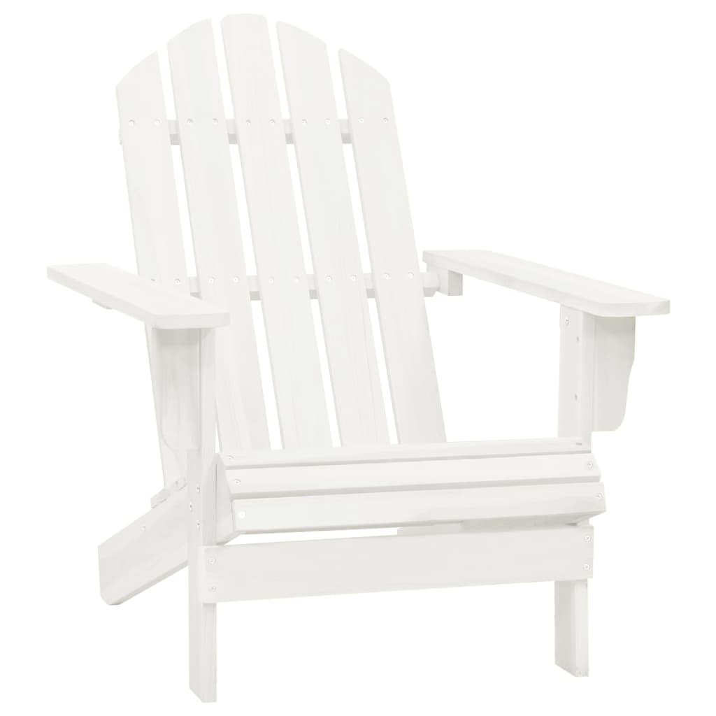 vidaXL Meuble de jardin Adirondack avec table massive vurenhout blanc