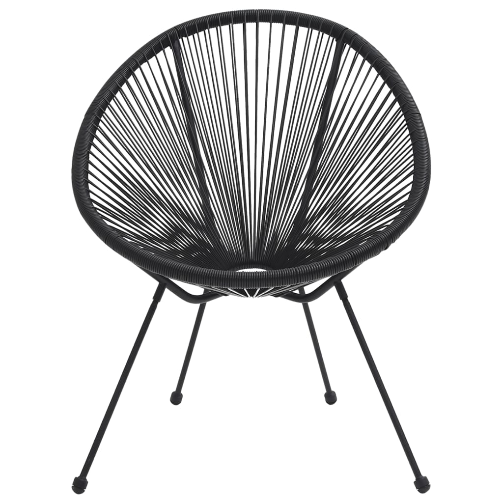 vidaXL 3-delige Tuinset PVC-rattan zwart