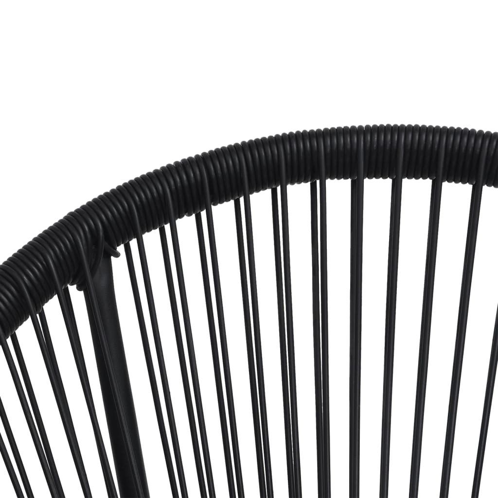 vidaXL 3-delige Tuinset PVC-rattan zwart