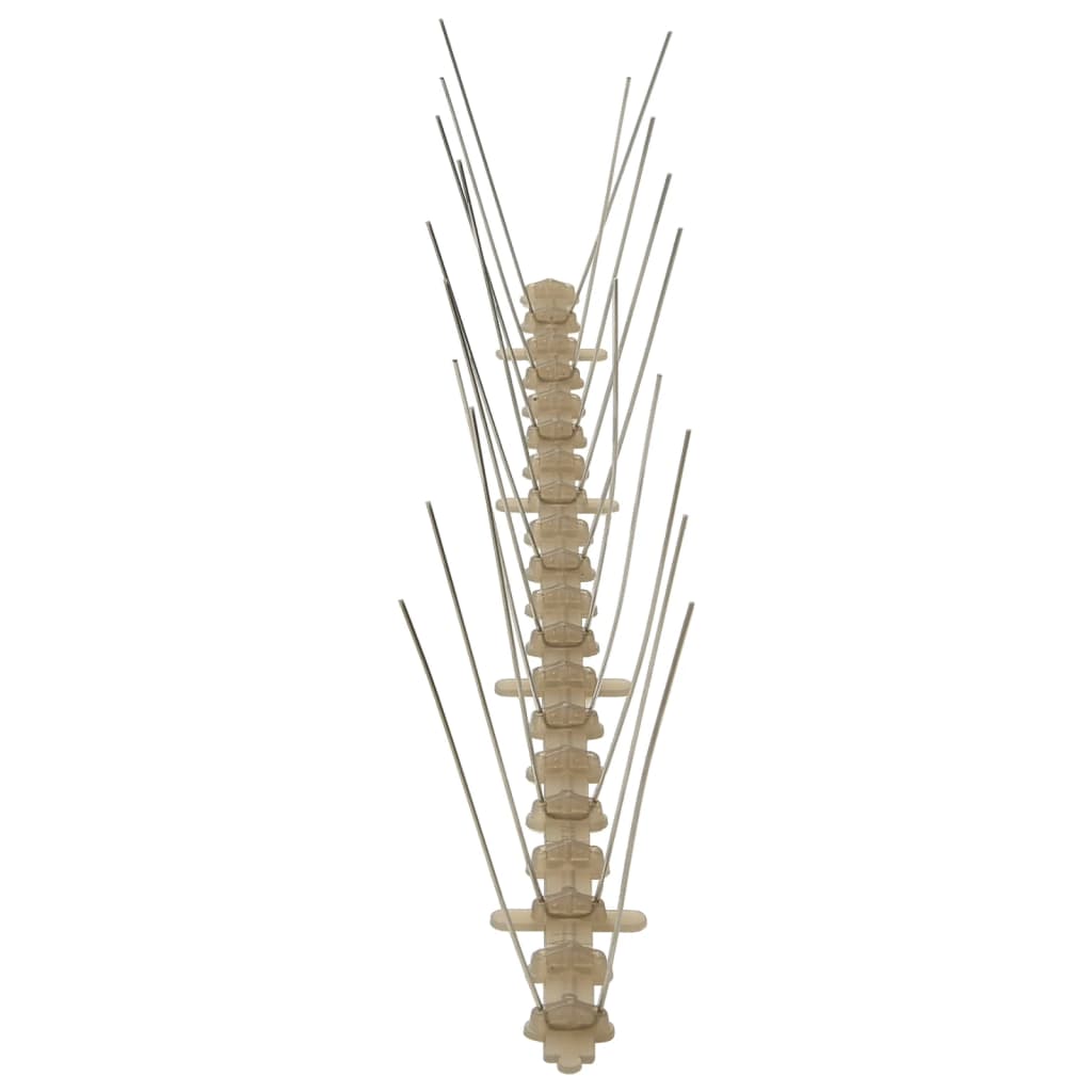 vidaXL Bird and Pigeon Spikes with 2 Rows 20 pcs 10 m Plastic