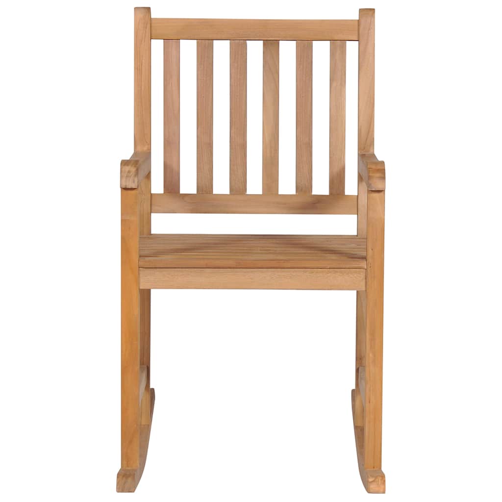 vidaXL Rocking Chair with Anthracite Cushion Solid Teak Wood