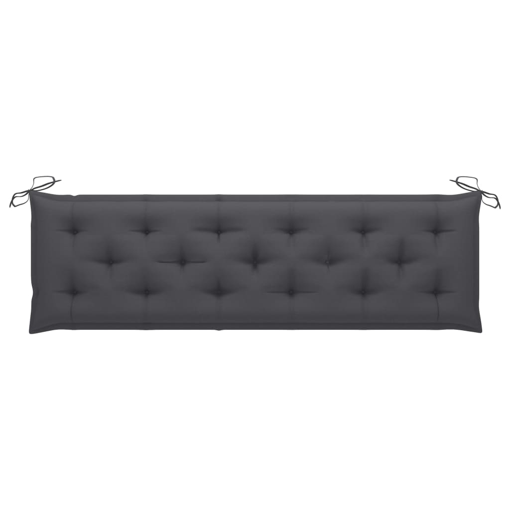 vidaXL Tuinbank met antracietkleurig kussen 175 cm massief teakhout