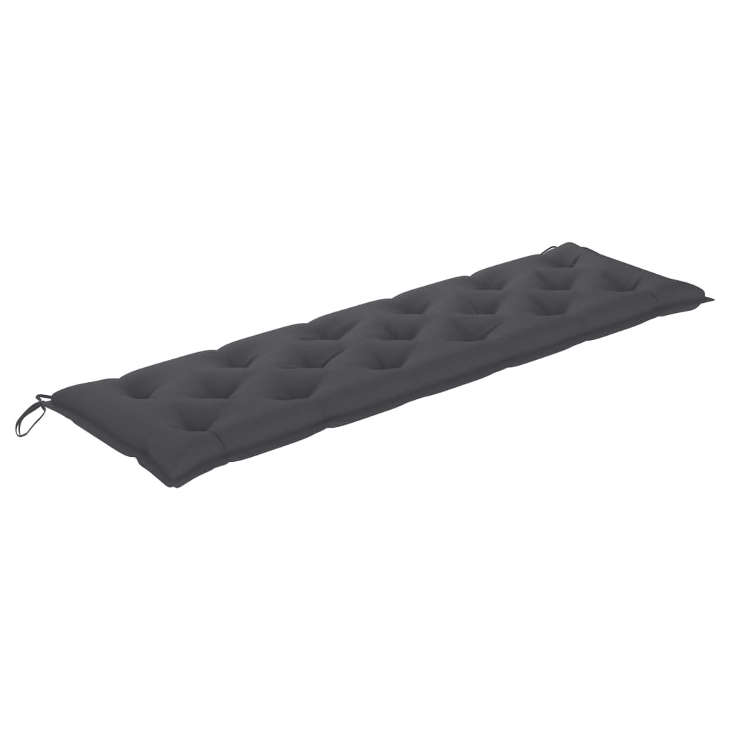 vidaXL Tuinbank met antracietkleurig kussen 175 cm massief teakhout