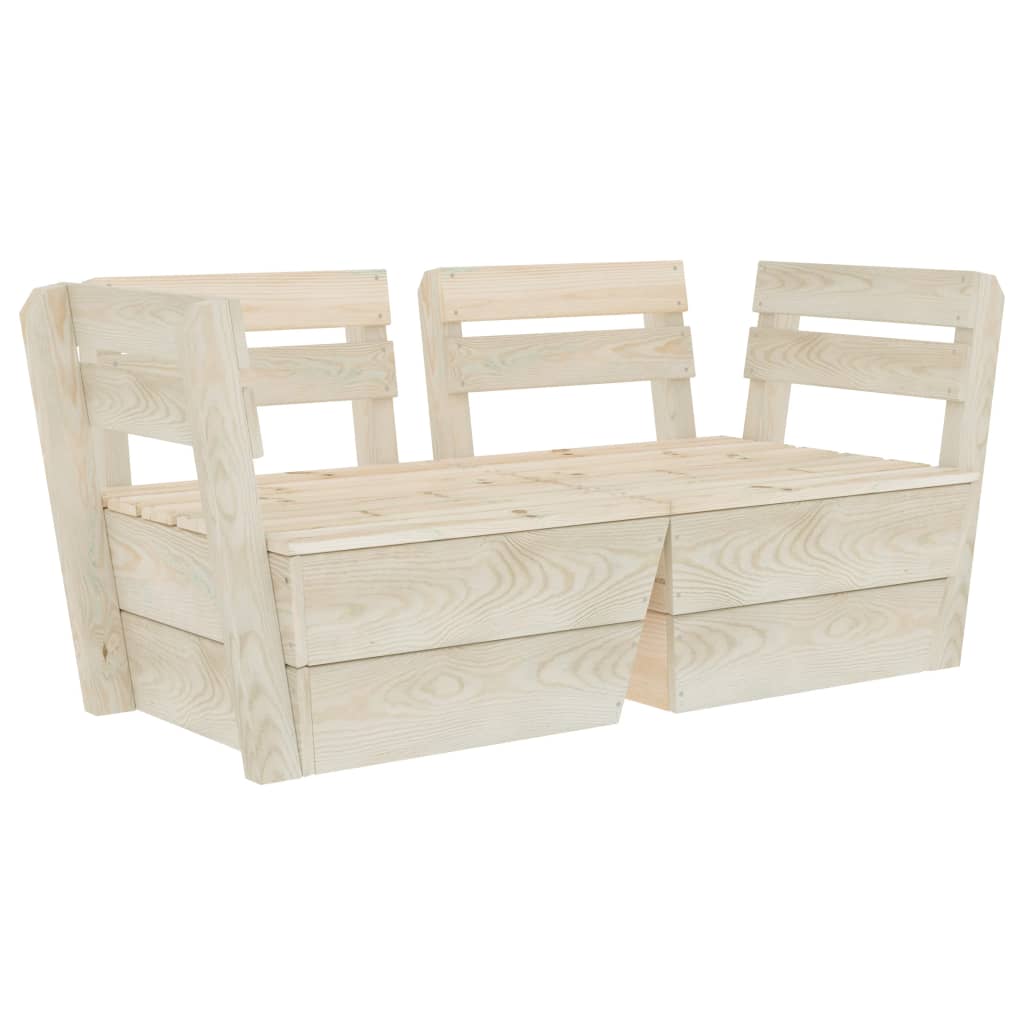 vidaXL 2-Seater Garden Bench Pallet Impregnated Pinewood