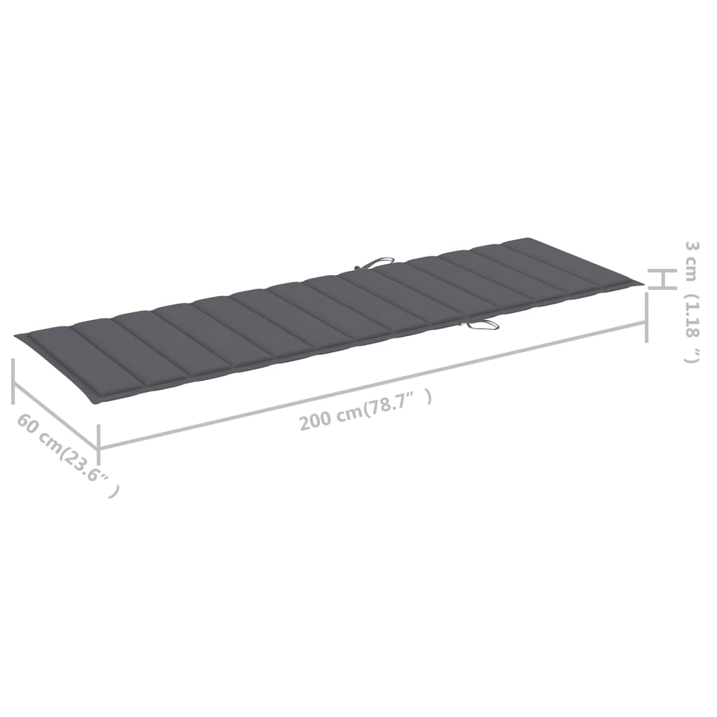 vidaXL 2-person Sun Lounger with Cushions Bamboo