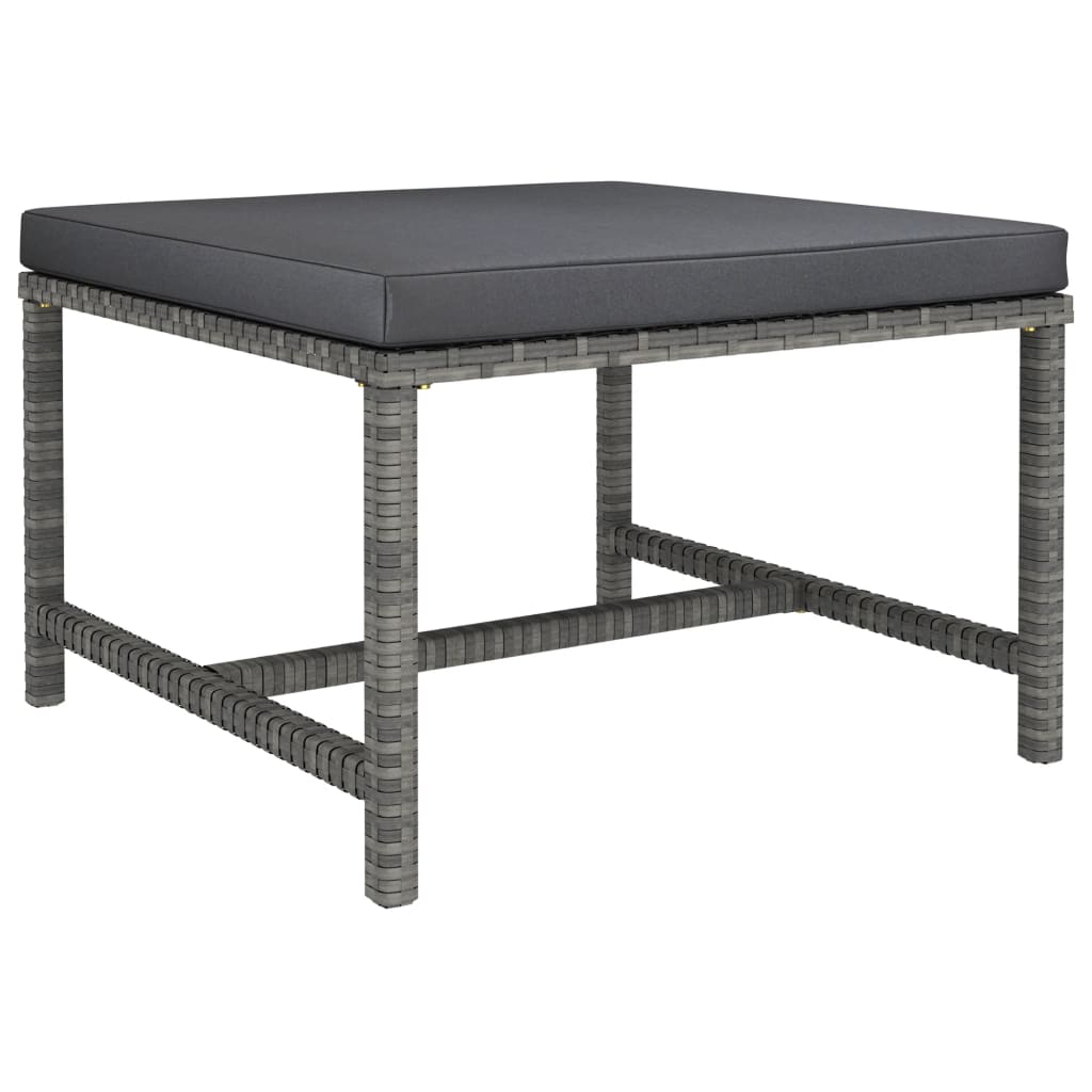 vidaXL 3-Piece Lounge Set with Cushions Poly Rattan Grey
