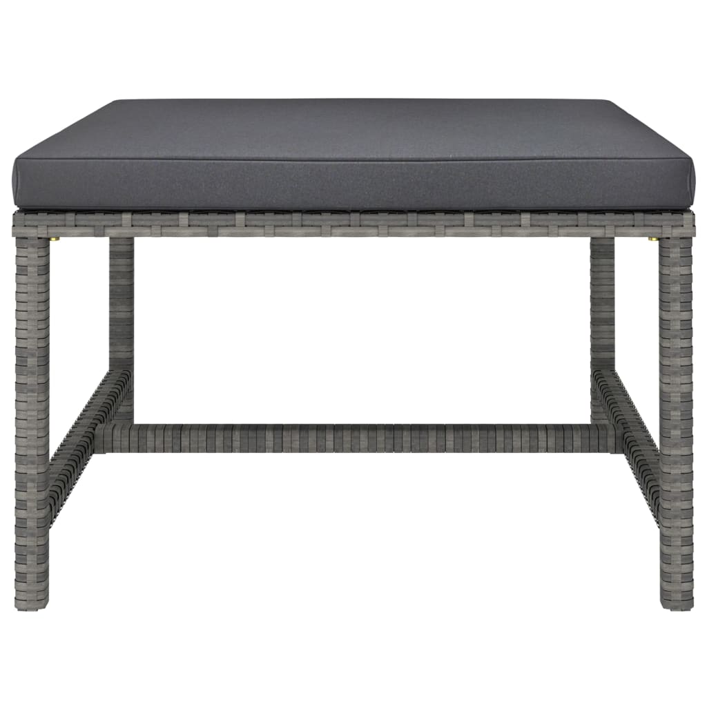 vidaXL 3-Piece Lounge Set with Cushions Poly Rattan Grey