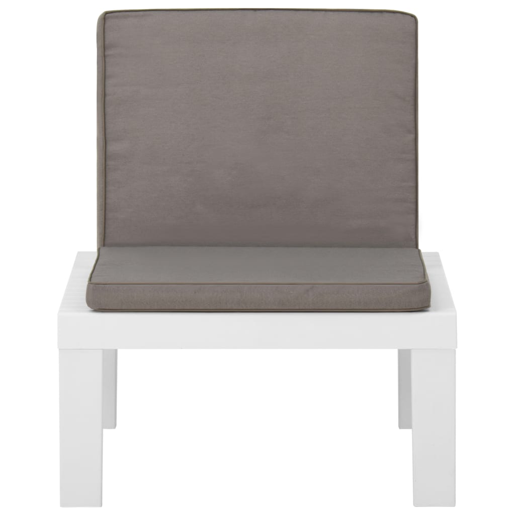 vidaXL Lounge Chairs 2 pcs with cushions plastic white