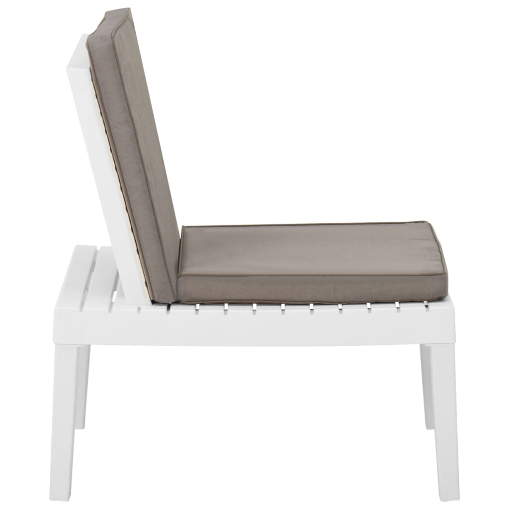 vidaXL Lounge Chairs 2 pcs with cushions plastic white