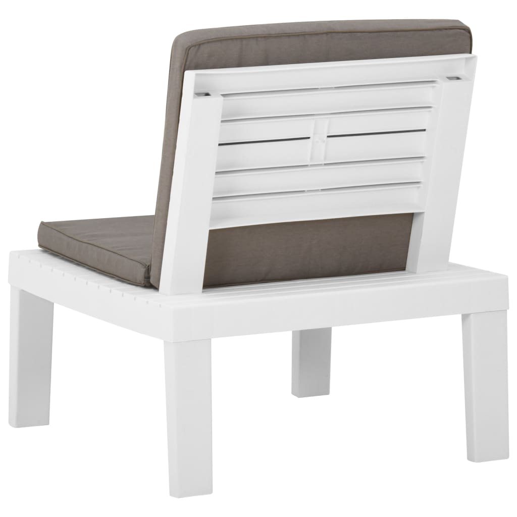 vidaXL Lounge Chairs 2 pcs with cushions plastic white