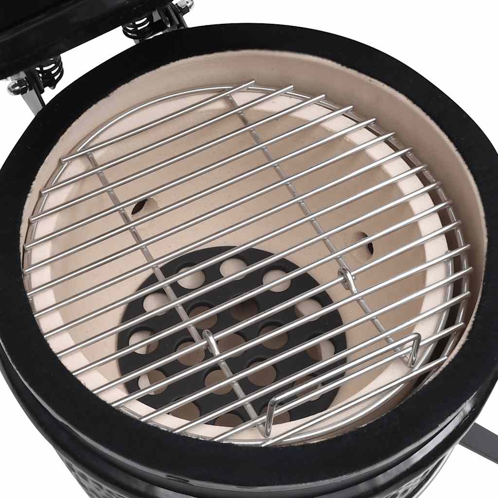 vidaXL Kamado barbecue 2-in-1 56 cm ceramic black