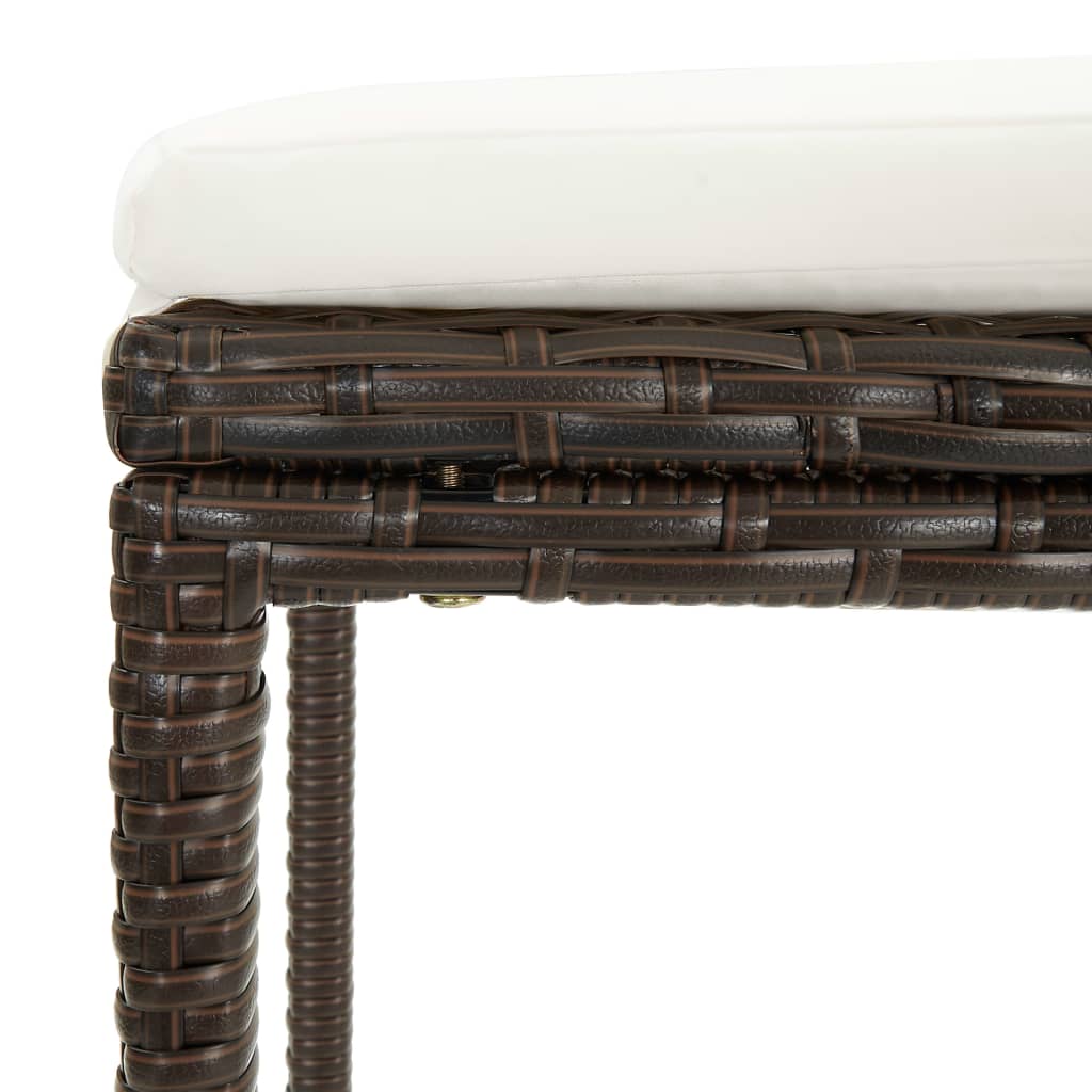vidaXL 5-piece Garden Bar Set with Cushions Poly Rattan Brown