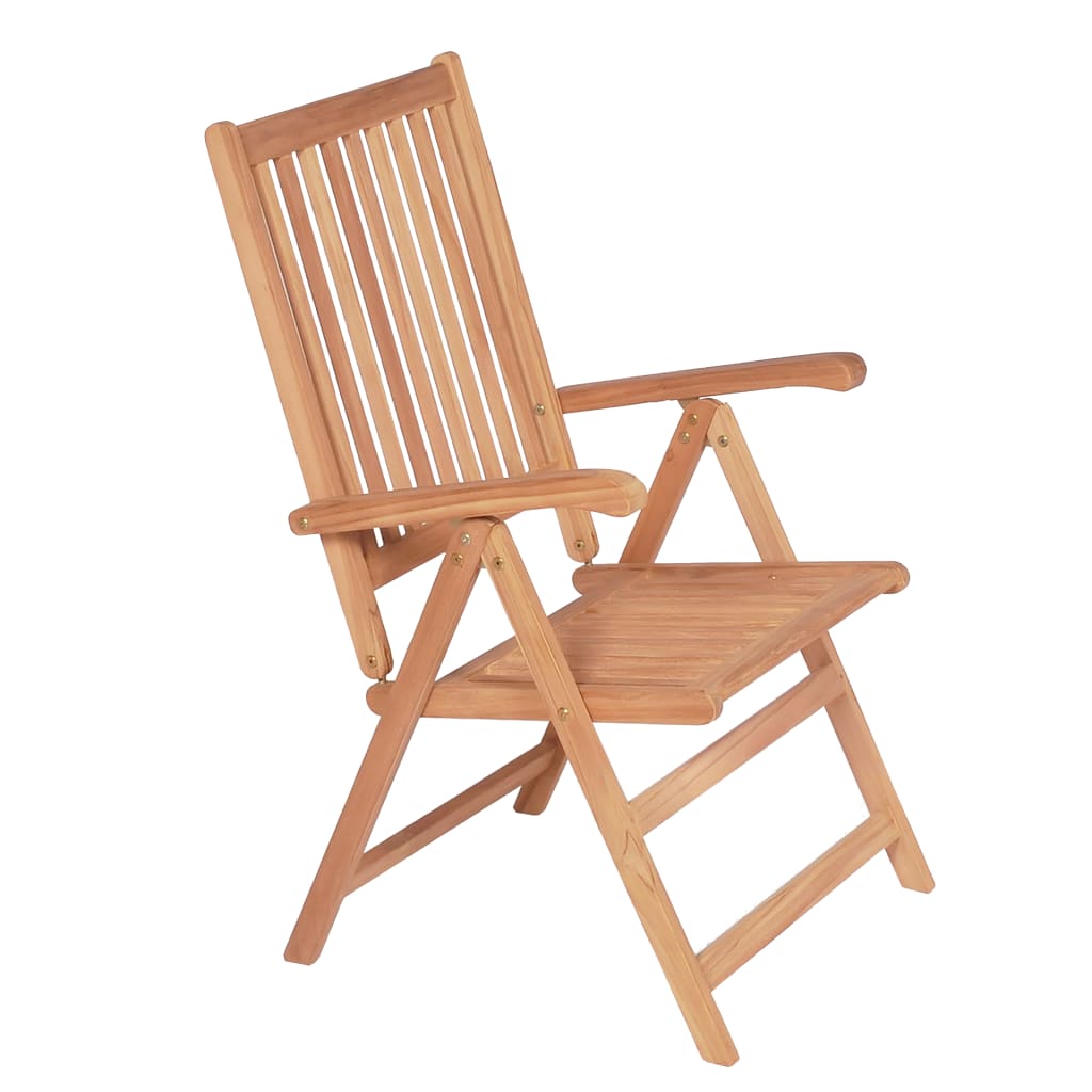 vidaXL Garden Chairs 4 pcs adjustable solid teak wood