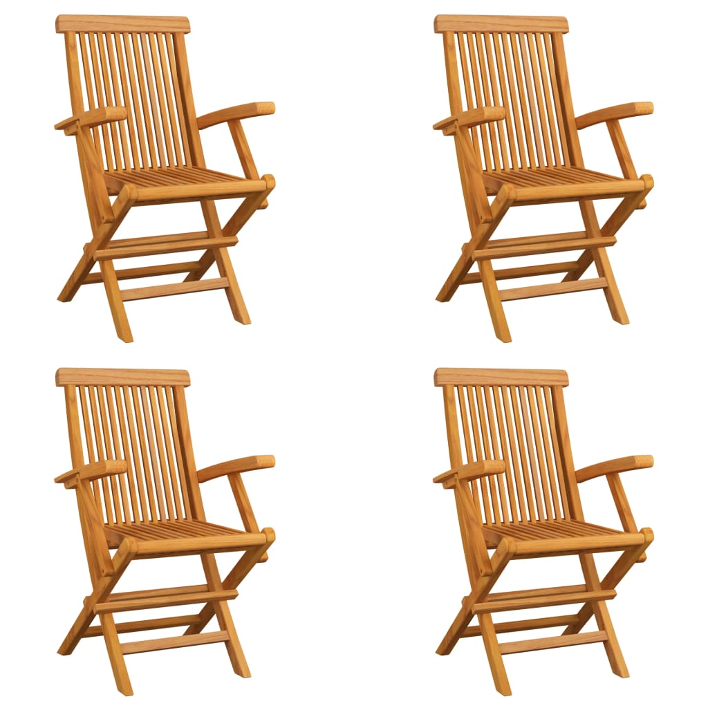 vidaXL Garden Chairs 4 pcs folding solid teakwood