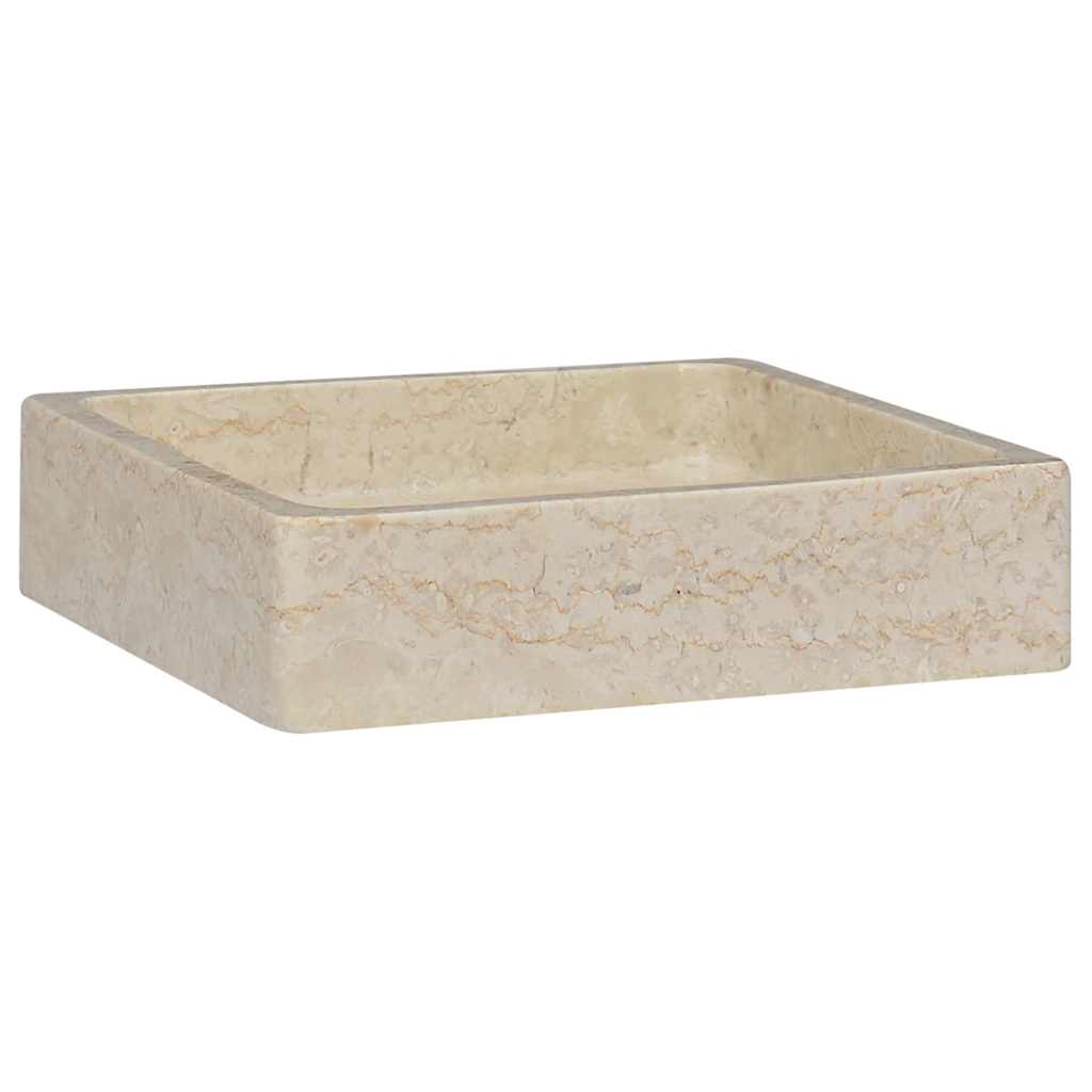 vidaXL Sink 40x40x10 cm marble cream