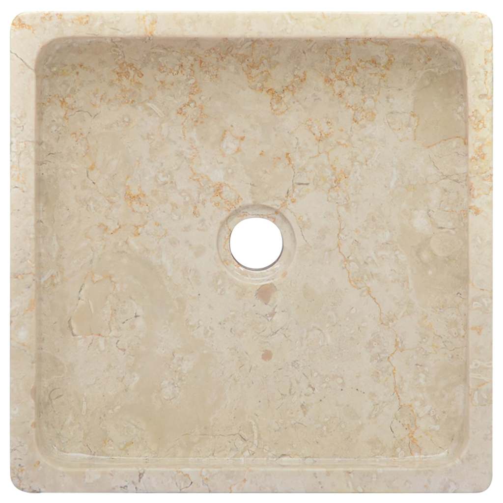 vidaXL Sink 40x40x10 cm marble cream