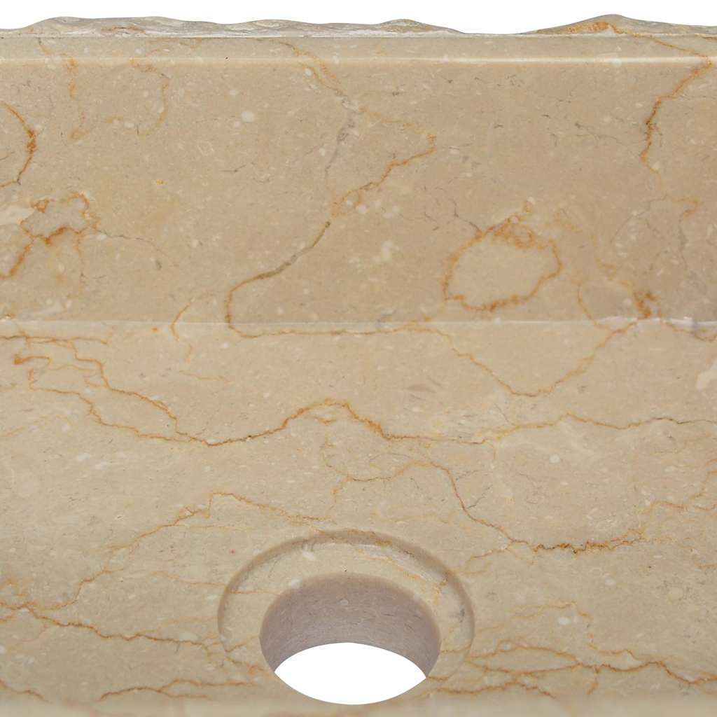 vidaXL Sink 30x30x13 cm Marble Cream