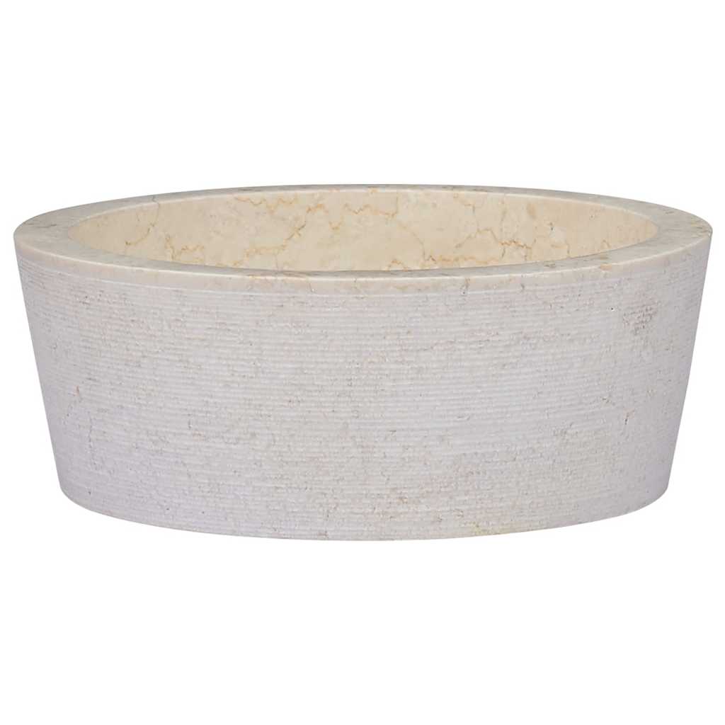 vidaXL Sink Ø40x15 cm marble cream