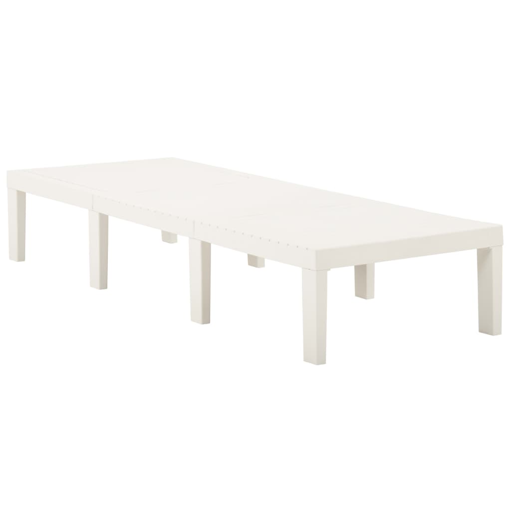 vidaXL Ligbed kunststof wit