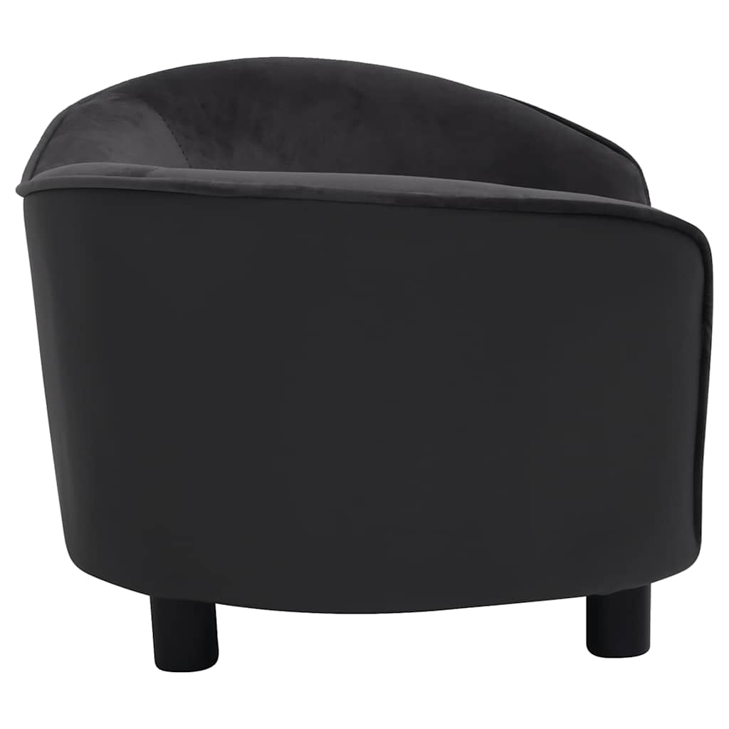 vidaXL Hondenbank 69x49x40 cm pluche en kunstleer zwart