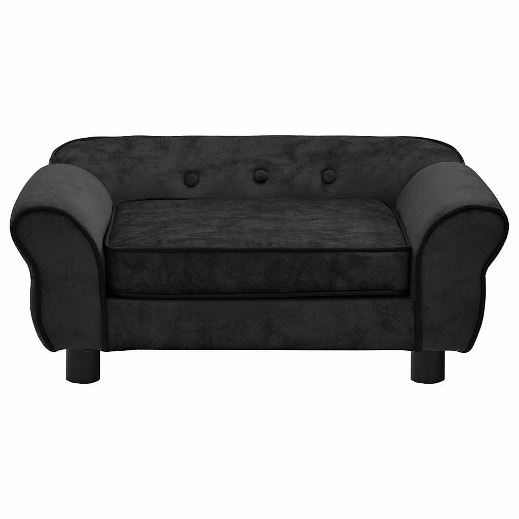 vidaXL Dog Sofa 72x45x30 cm Plush Black