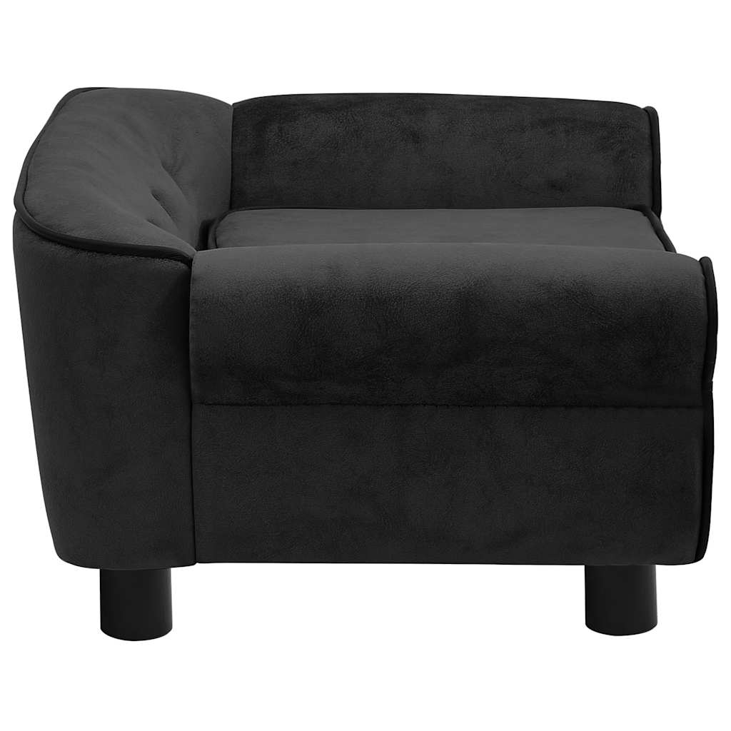vidaXL Dog Sofa 72x45x30 cm Plush Black