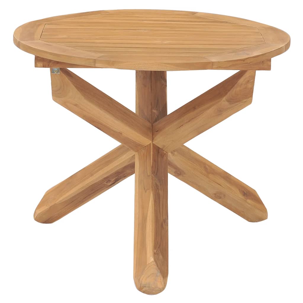 vidaXL Tuintafel Ø90x75 cm massief teakhout