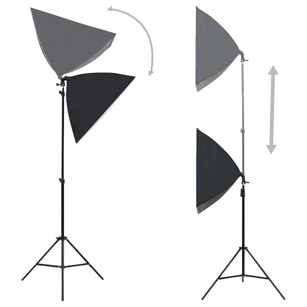 vidaXL Photo Studio Set with Softbox Lights, Background, and Reflector