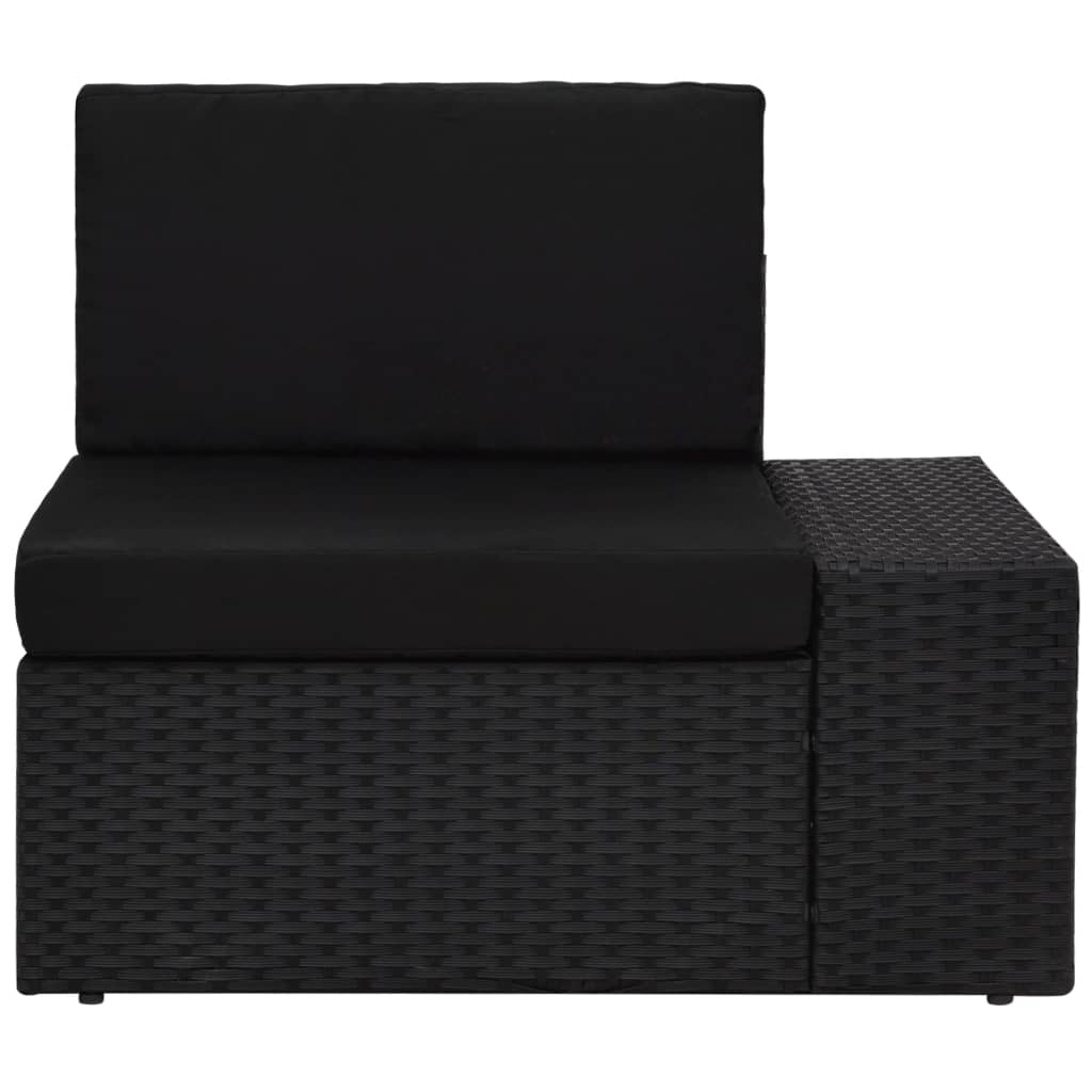 vidaXL 9-delige Loungeset met kussens poly rattan zwart