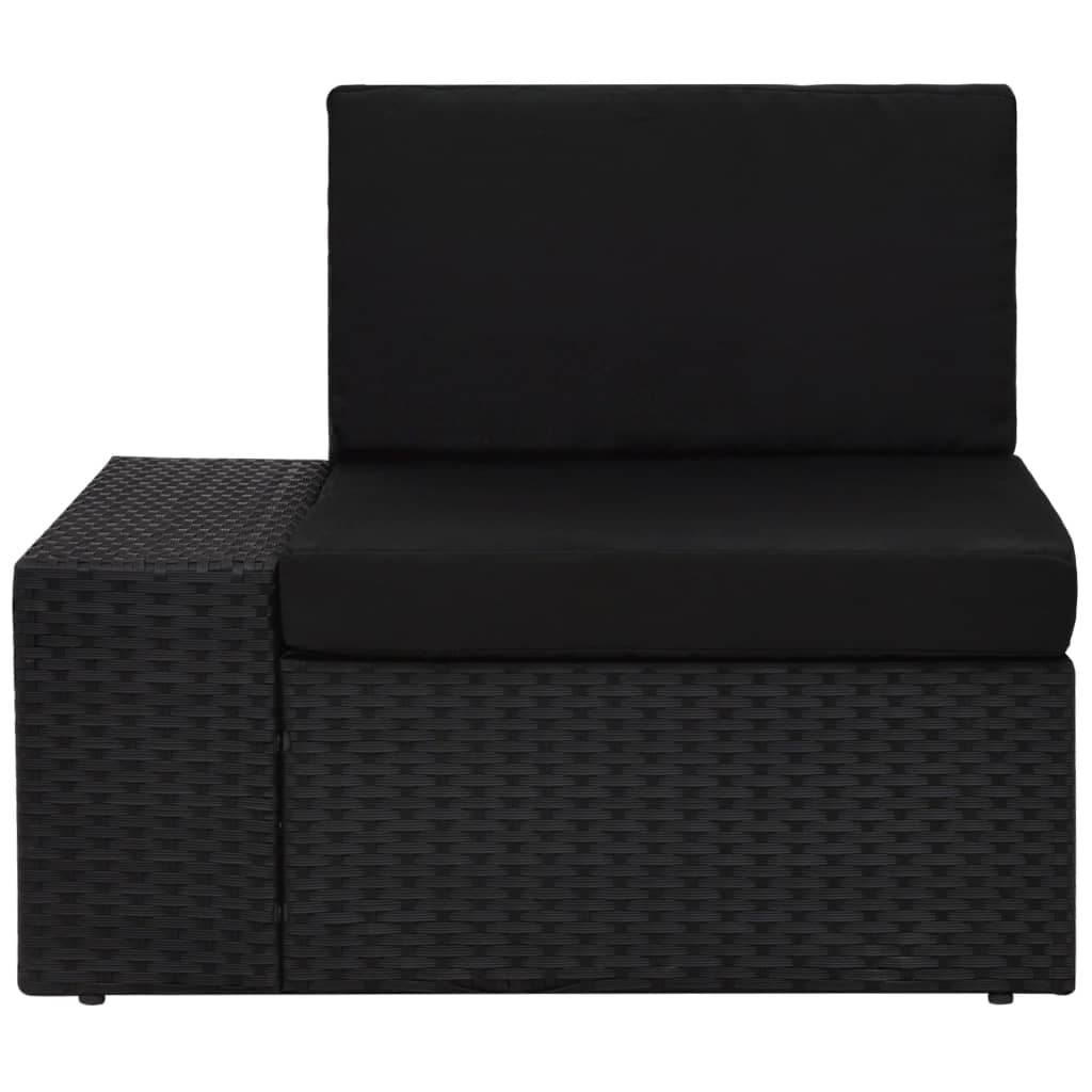 vidaXL 9-delige Loungeset met kussens poly rattan zwart