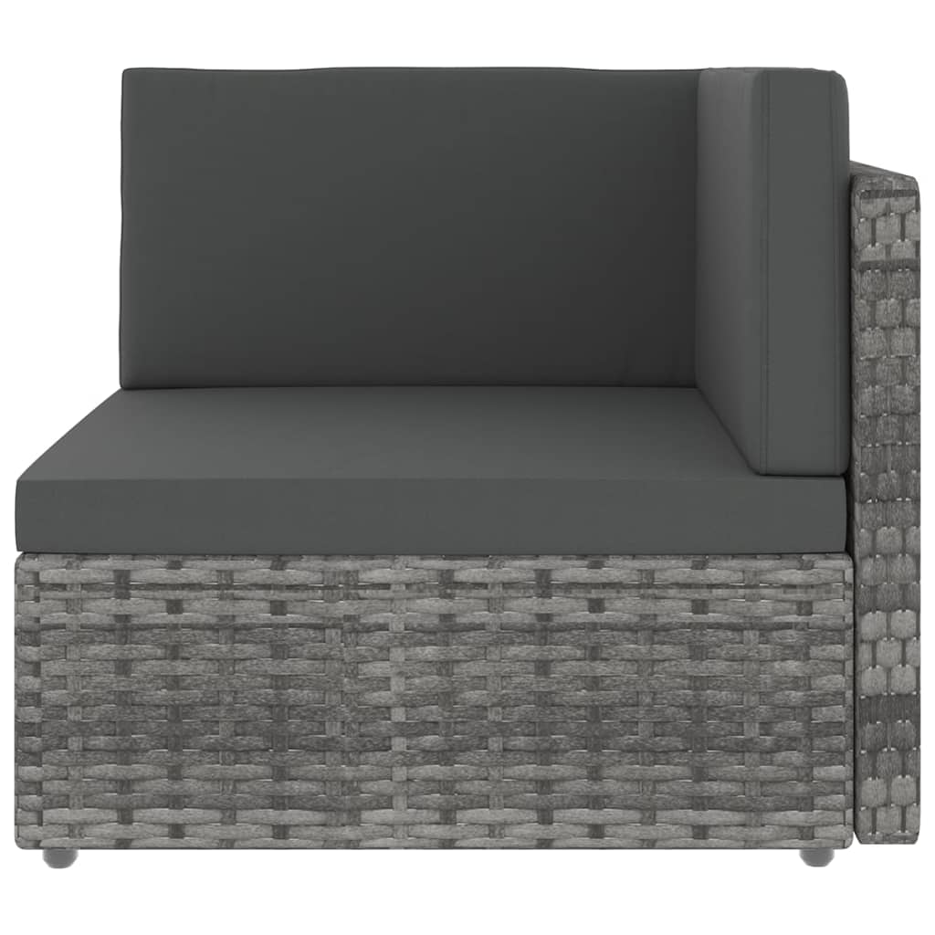 vidaXL 4-Piece Lounge Set with Cushions Poly Rattan Grey