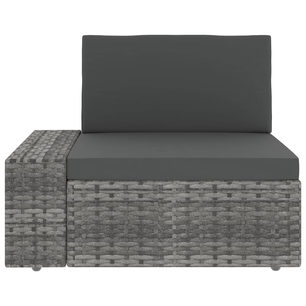 vidaXL 4-Piece Lounge Set with Cushions Poly Rattan Grey
