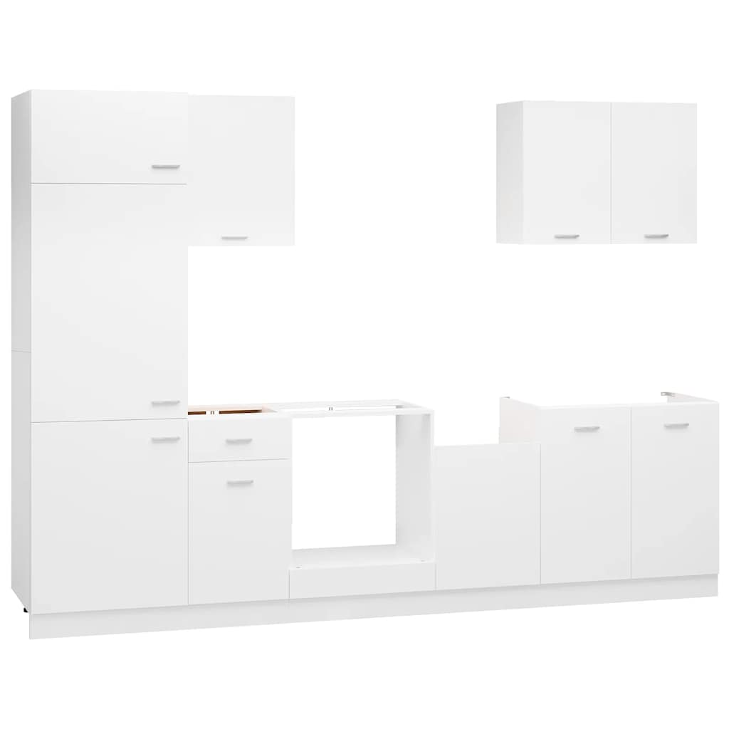 vidaXL 7-Piece Kitchen Cabinet Set Lyon Engineered Wood White