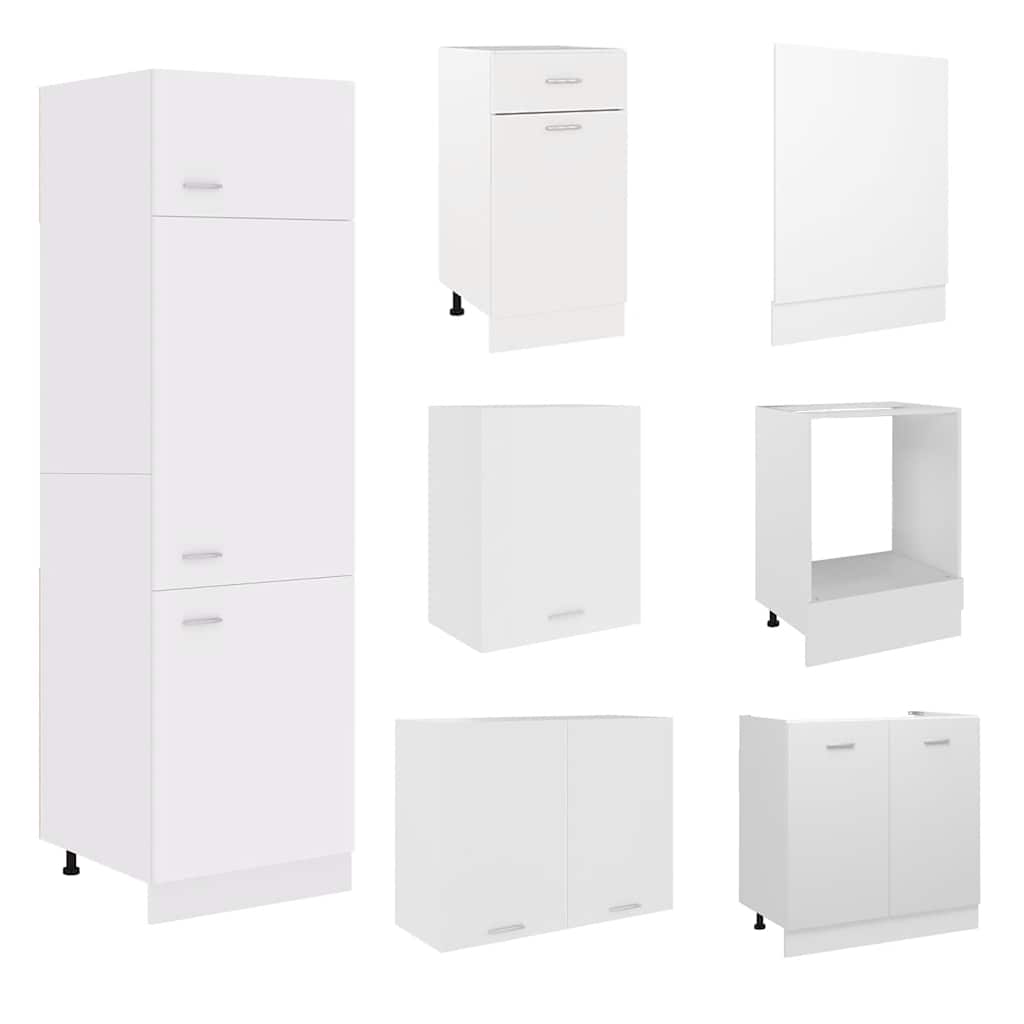 vidaXL 7-Piece Kitchen Cabinet Set Lyon Engineered Wood White