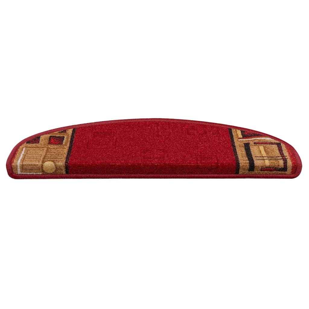vidaXL Trapmatten zelfklevend 5 st 65x21x4 cm rouge